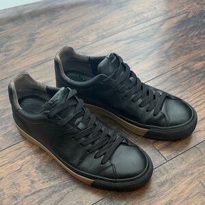 rag & bone Black Leather Sneakers with Tan Sole